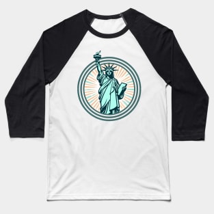 Statue of Liberty Emblem Baseball T-Shirt